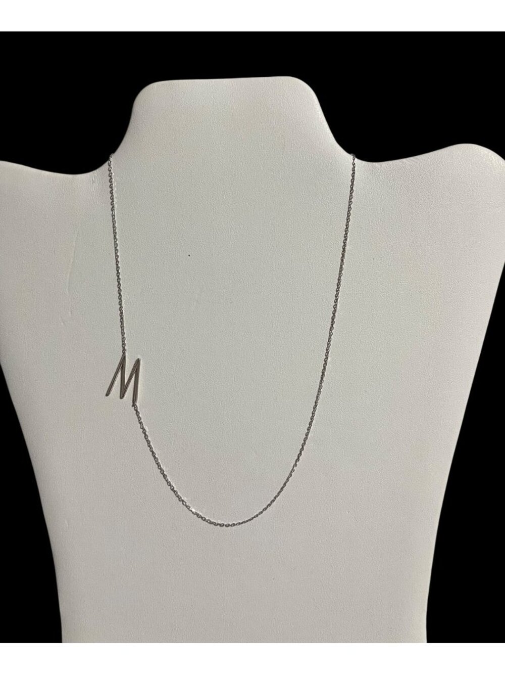 Rae Dunn 925 Sterling Silver Initial M Necklace Lobster Clasp & 16" +2" Extender